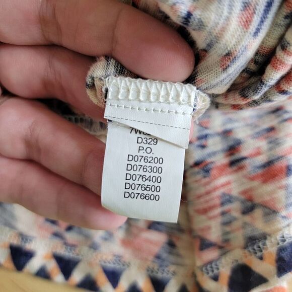 Lucky Brand Crochet Top Tie Waist Maxi Dress Blue Orange Size L Boho Summer - Picture 4 of 14